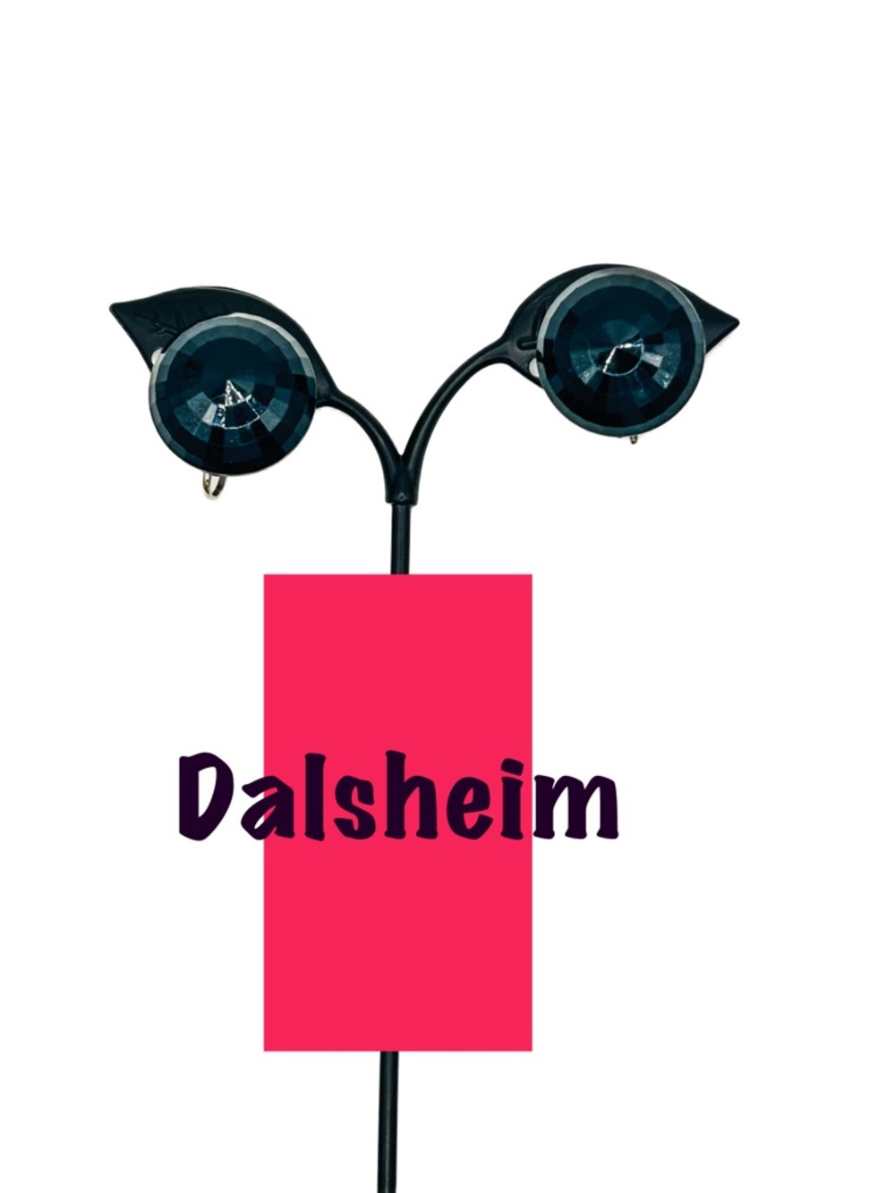 Vintage Dalsheim Black Faceted Lucite Clip-On Earrings – 1950s Mid-Century Glam